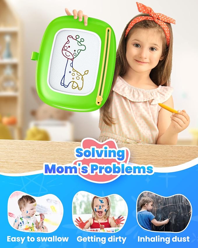 Seimome Toddlers Toys Ages 1-3, Magnetic Drawing Board, Doodle Board Pad Learning and Educational Toys for 18 Months Baby 1-3 Yr Kids Birthday Gifts- Green
