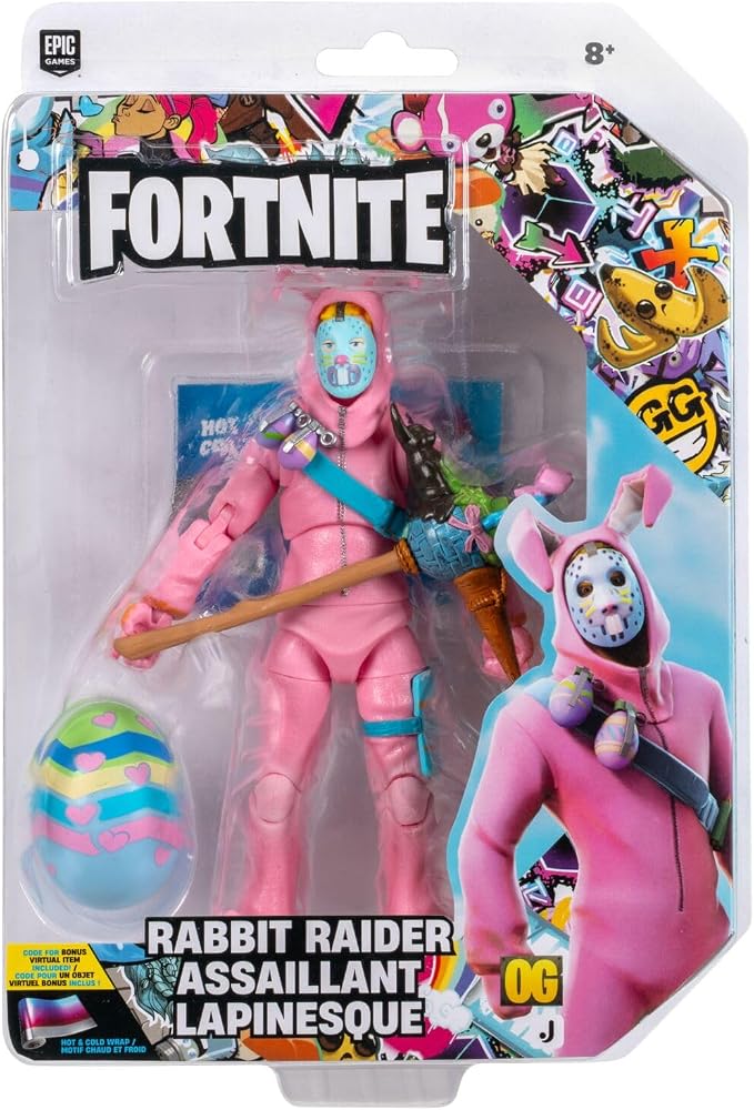 Fortnite Legendary Rabbit Raider - 6-inch Articulated Figure with Harvesting Tool, Back Bling, and Code for Bonus Virtual Item