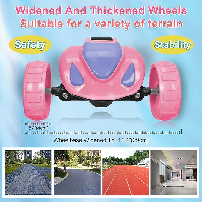 3 Wheel Scooter for Kids, Toddler Scooter with Bluetooth Music Speaker Steam Sprayer LED Lights Aluminum Alloy T-Bar, Folding Kick Scooters for Boys Girls Ages 3-10