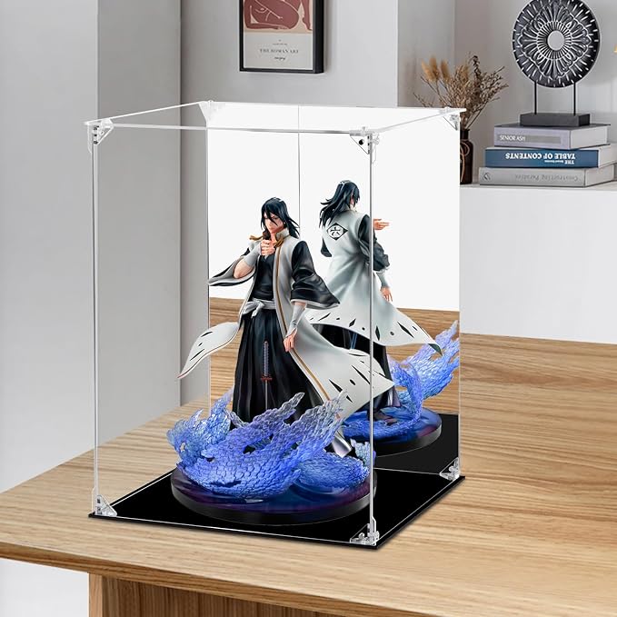 Acrylic Display Case for Collectibles Assemble Clear Acrylic Display Box with Mirrored Back, Alternative Glass Case for Action Figures Lego Model Doll Toys Display (12x12x15.7 inch; 30x30x40 cm)