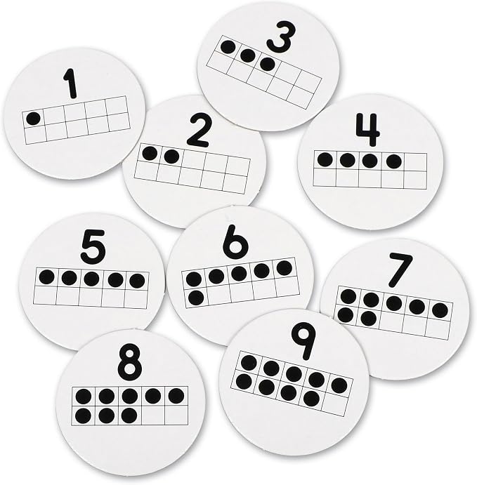 Learning Resources 10 on the Spot Ten Frame Game - Math Manipulatives, Board Games for Kids, Number Cards, Toddler Montessori Counters, STEM Toys for Classroom, Party Gifts for Boys and Girls