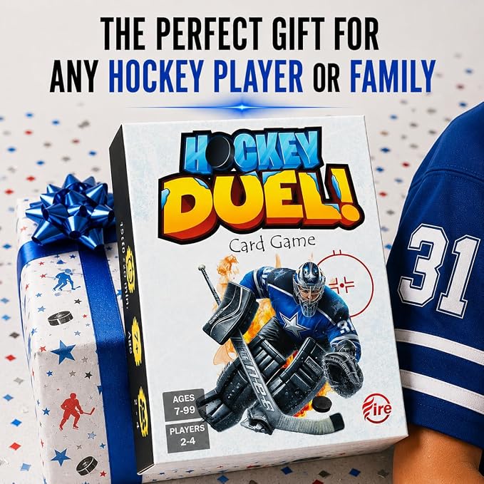 Hockey DUELl! Card Game – Fast-Paced Puzzle & Strategy Game for Kids, Teens & Adults | 2–4 Players or Team Play | Ages 7+ | Youth Ice Hockey to NHL-Inspired Sports Family Game Night Fun.