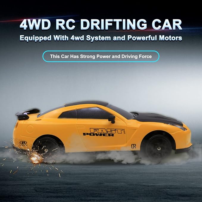 Remote Control Car RC Drift Car 2.4GHz 1:24 Scale 4WD High Speed RC Cars Vehicle with LED Lights Drifting Tires Racing Sport Toy Cars for Adults Boys Girls Kids Gift