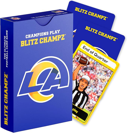Blitz Champz Los Angeles Rams – Officially Licensed NFL Playing Cards & Rams Gifts for Men & Women, Fun Travel Card Games for Adults & Kids Ages 7+, Ideal Camping Games for Friends & Family Game Night
