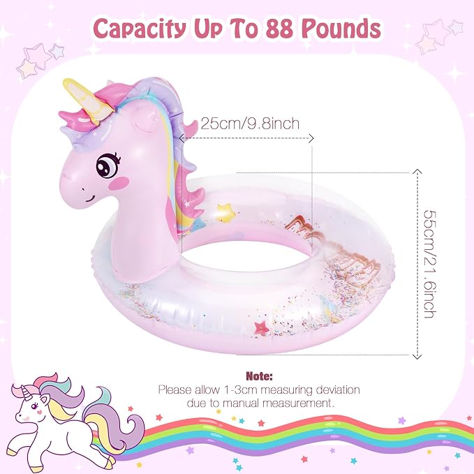 Moko Inflatable Swimming Rings, Pool Floats Swim Tubes Rings Round Shape Cute Cartoon Design Beach Water Lounge Inflatable Raft Party Supplies for Kids
