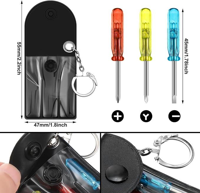 Jutom 18 Pcs Mini Construction Helmet Keychains Tape Screwdrivers Tool Adult Men Gifts Bulk for Easter Egg Stuffers Father's Day Construction Party Favors Gifts