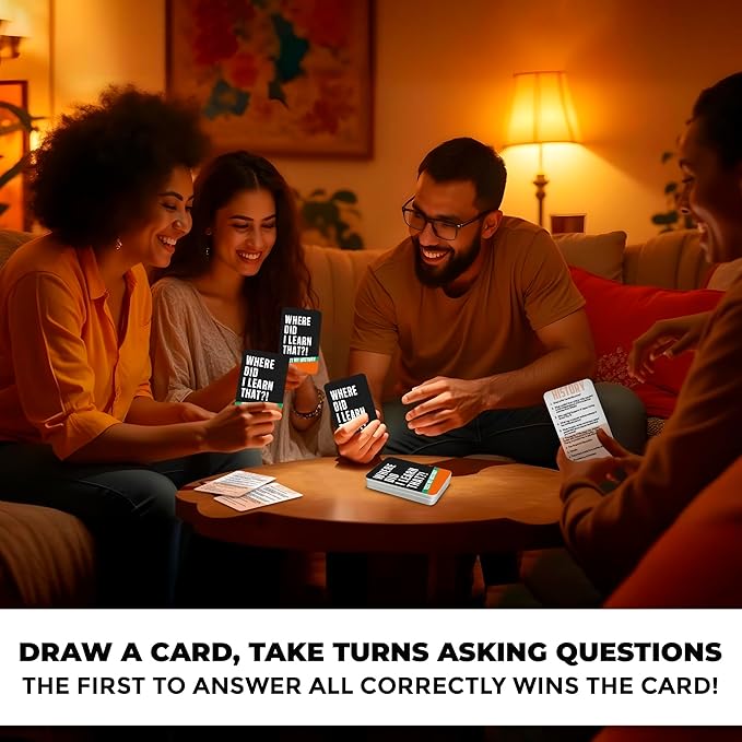 Trivia Card Games for Adults with 2000 Questions – Party Board Games for Adults, Teens&Families – Trivia Cards with Answers in Geography, History, Science, and General Knowledge for Family Game Night
