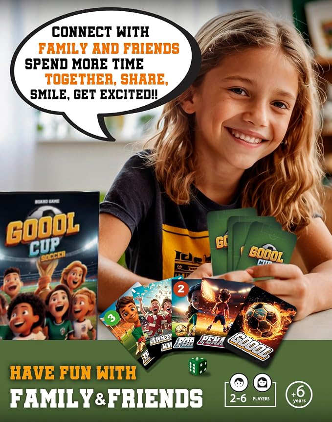 Soccer Board Game – Card Games for Kids 8–12 – Soccer Gifts for Boys & Girls - Family Game Night - Soccer Card Game for Families - Perfect Christmas & Birthday Gift