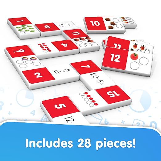 Junior Learning Dominoes Subtraction White 7.8 H x 4.7 L x 1.5 W