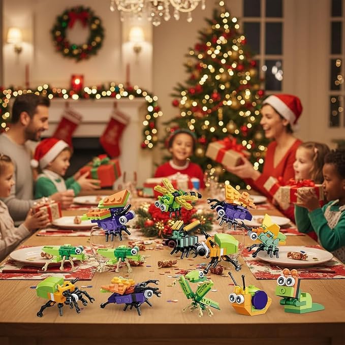 BRICHBROW Party Favors for Kids - 12 Pack Animals Building Blocks for Goodie Bags Stocking Stuffers Classroom Prizes Birthday Gifts Toy Building Sets for Kids 6-12yrs