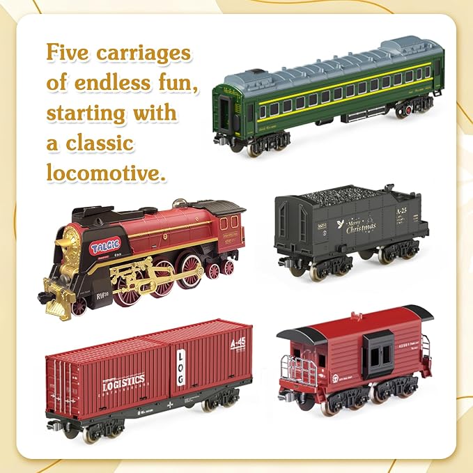 TALGIC Remote Control Train Toys for Boys with Steam, Lights and Sound, Fancy Tracks, Train Sets for Kids Ages 3 4 5 6 7 8+, Toddler Model Trains, Easter Basket Stuffers