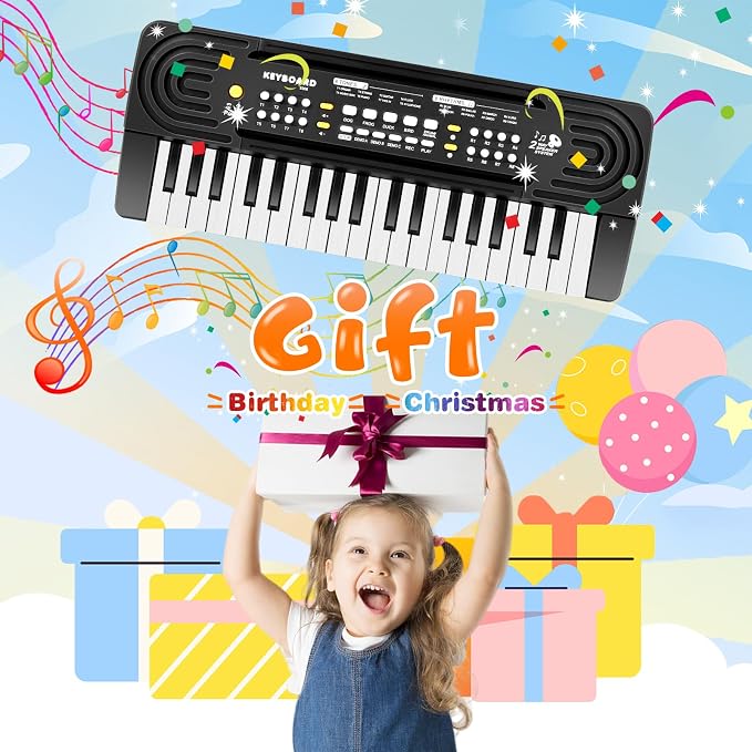 Toddler Kid Toy Piano Keyboard, 37 Keys Pianos Music Toys with Microphone