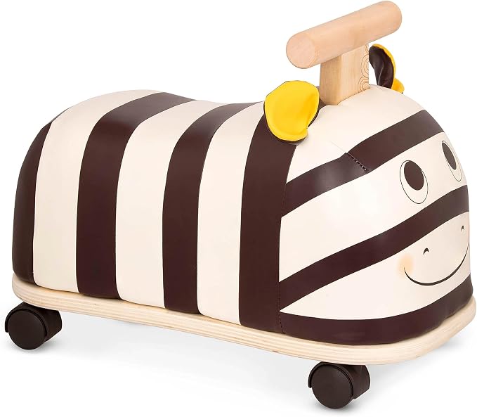 B. toys – Ride-On Zebra – Ride-On Toy for Toddlers – Soft Seat – Wooden Toys – 18+ Months – Zippity Zebra