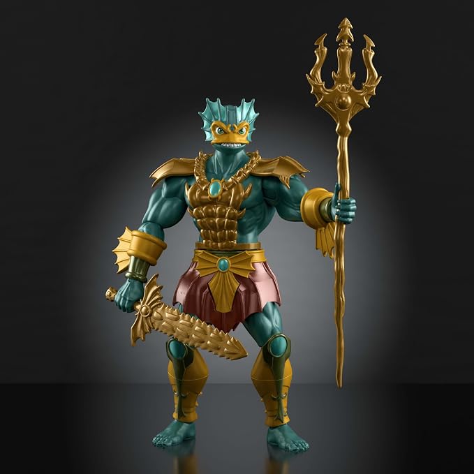 Masters of the Universe Origins Action Figure 200X Cartoon Collection Mer-Man, 5.5 Inch 1980s Motu TV Villain, Detailed Design Trident & Sword