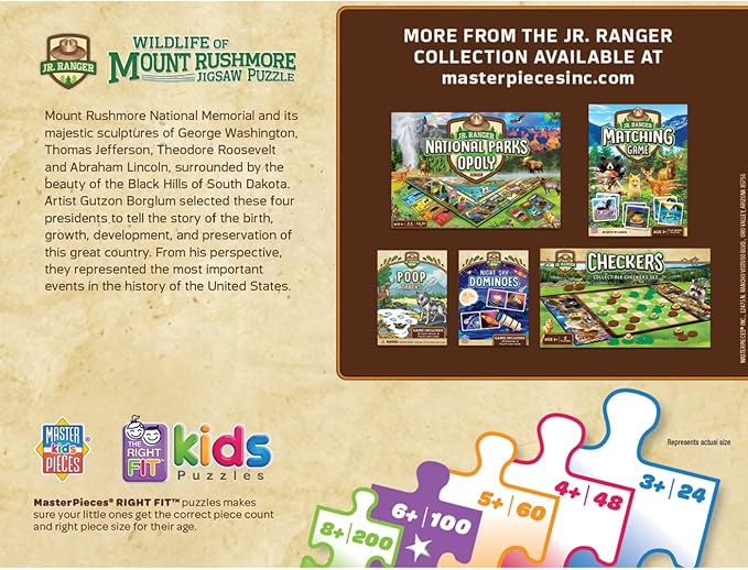 MasterPieces 100 Piece Jigsaw Puzzle for Kids - Mount Rushmore - 14"x19"