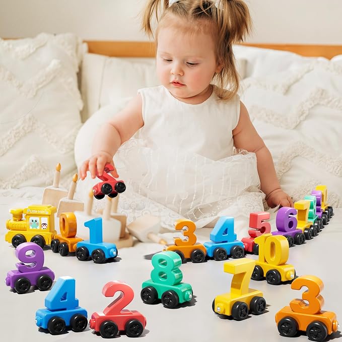 JUKUDAHU Magnet Number Train Set for Toddlers 3-4 Years Old - Counting Toy, Color Sorting Toy, Preschool Educational Activities, Learning Toy, Train Birthday Gifts for Boys Girls 3 4 5