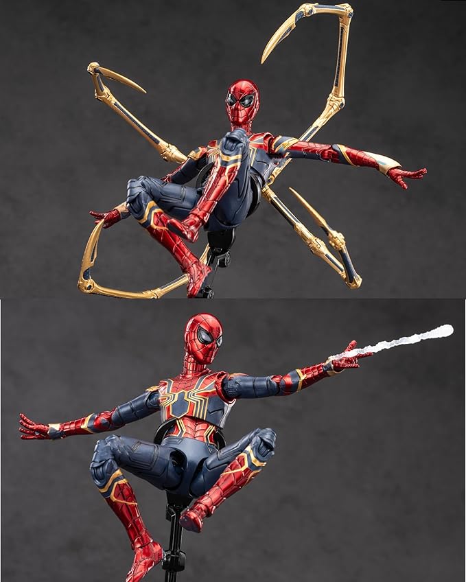 LonullyMege Iron Spider Action Figures 7inch 1/10 Scale All Joints Movable Superhero 2.0 Series Exquisite Collection Toy