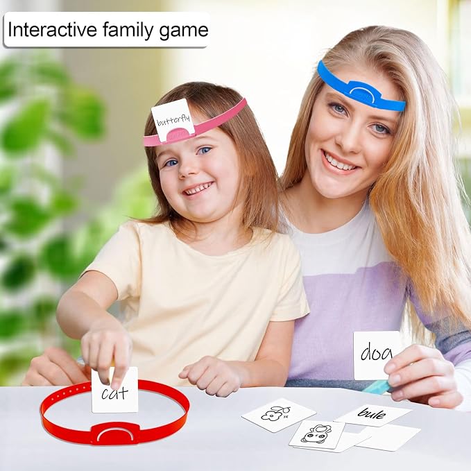12 Pcs Guess Who Headbands Game Can Insert Cards Fun Heads Up Guessing Family Game Night Party Board Games for Kids and Adult