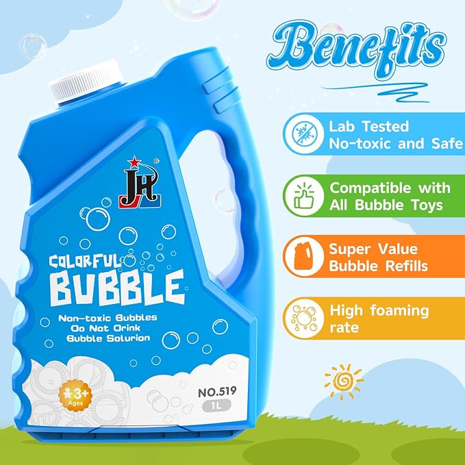 EagleStone 67 OZ Bubble Concentrated Solution (Up to 5 Gallons) – Bubble Solution Refill for Bubble Machine, Gun, Wand, and Mower – Bubbles Toys for Parties, Easter, Weddings, Outdoor Play