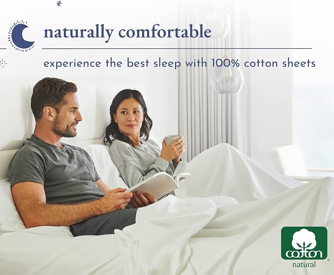 California Design Den 100% Cotton Pack of 2 Sheets Set for Queen Size Bed, Soft & Durable Cotton Sheets Deep Pocket, Queen Sheet Set with Sateen Sheets (Seafoam)