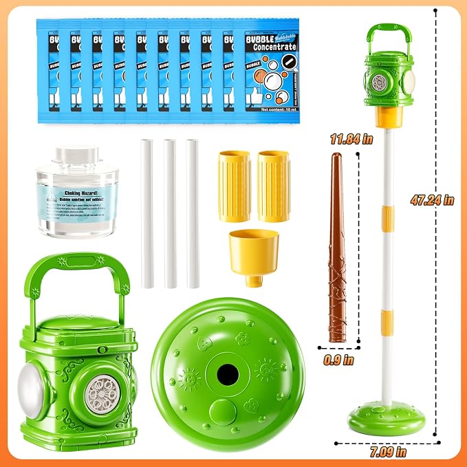 Bubble Machine for Toddlers 3-5, Bubble Blower Maker Lights Music with Remote Control, Standing Bubble Blower for Parties Birthday Wedding Toddlers Kid Summer Outdoor Toys