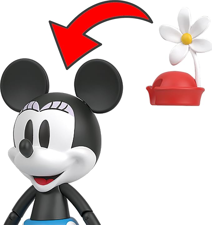 Mattel Disney 100 Collectible Action Figures Mickey and Minnie Mouse, Posable Characters, Swappable Head & Hands, Soft Good Elements