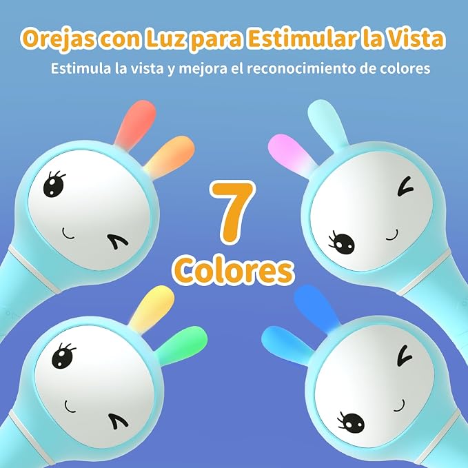 alilo Sonajero Musical para Bebés 0-12 Meses, Juguete con Luz, 66 Sonidos, 15 Canciones, 13 Cuentos, 5 Canciones de Cuna, Ruido Blanco, Reconocimiento de Colores, Regalo Recién Nacido