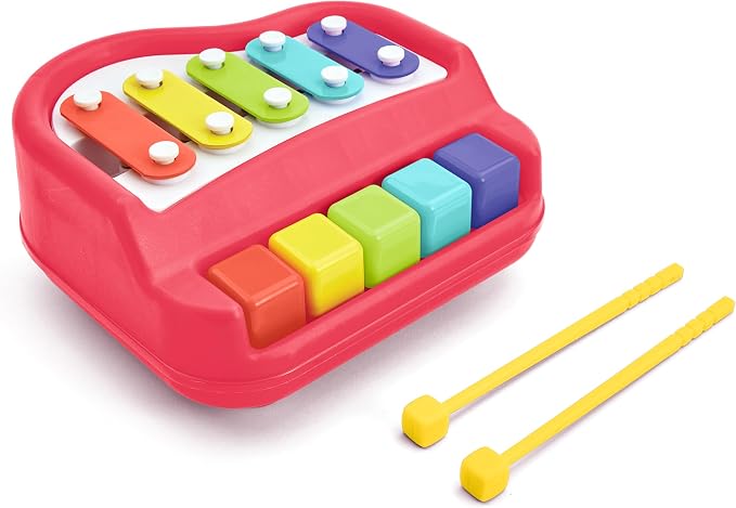 Kidoozie Happy Keys Music Maker - Musical Fun for 12 Months + Toddlers - 2-in-1 Piano & Xylophone!
