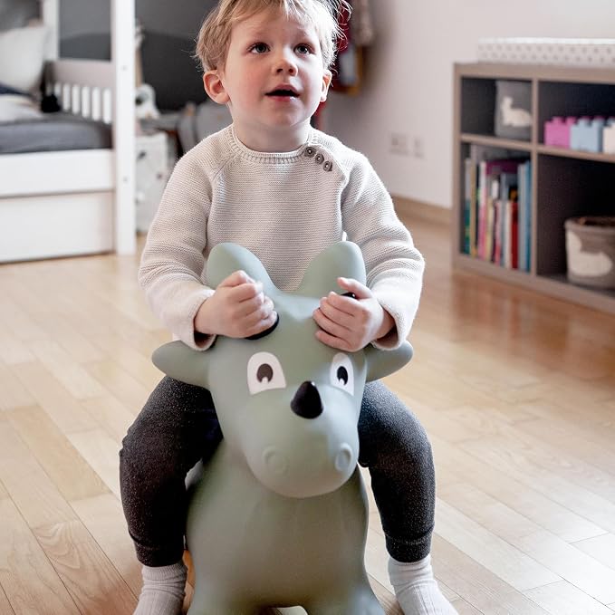 Kindsgut Bouncy Animal Hopper – Inflatable Bouncing Ride-On Toy for Kids & Toddlers Age 2+, Designed in Germany, Indoor & Outdoor, Dino