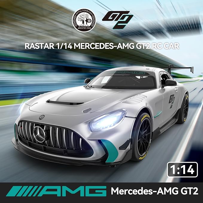 RASTAR 1/14 RC Car Mercedes AMG GT2 Toy Car Mercedes Remote Control Car for Kids, 2.4GHz Silver Model Car