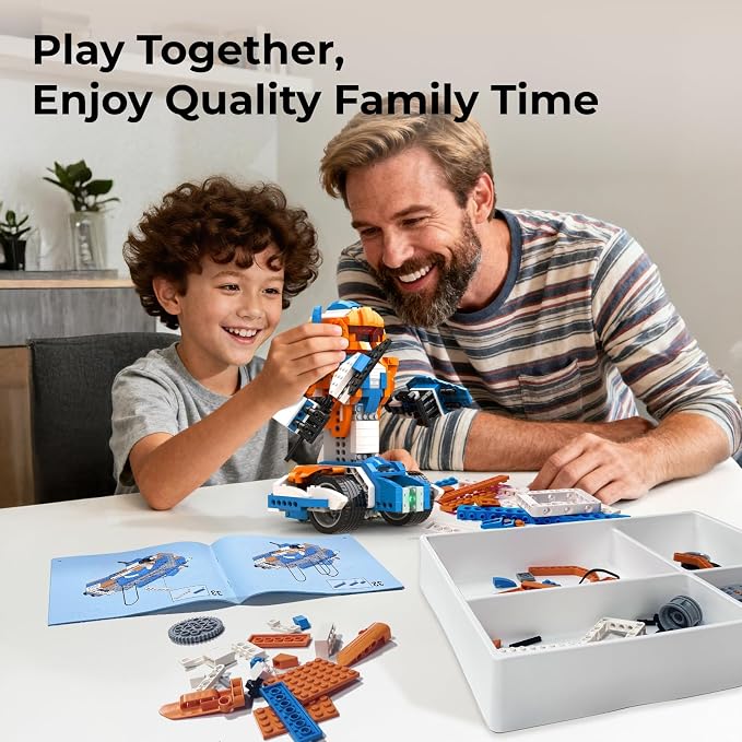 Apitor Robot X Robot Building Kit, 12-in-1 Programmable APP Remote Control RC Car, STEM Robotics Coding Set, Educational Birthday Gifts for Boys Girls Kids Ages 8-12 (600 Pieces)