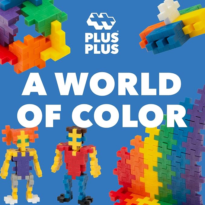 Plus Plus Basic Mix Tube - Mini Interlocking Building Blocks Set, Stem Toys for Kids - Sensory Bin Fillers / Math Manipulatives Classroom Must Haves Gifts for Boys & Girls