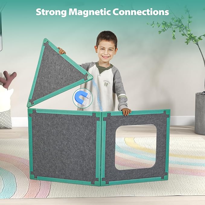 Umoving 20-Piece Magnetic Fort Building Kit for Kids – Giant Modular Playhouse Panels, STEM Construction Toy for Creative Indoor Play, Ages 3+