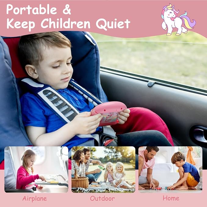 Rotating Puzzle for Kids 3 4 5 6 7 8 Year Old, 4 Puzzles in 1, Toddlers Travel, Car, Airplane, Road Trip Activities, Fine Motor Skills, Fidget, Gift for Boys & Girls Ages 3+ (Alicorn)