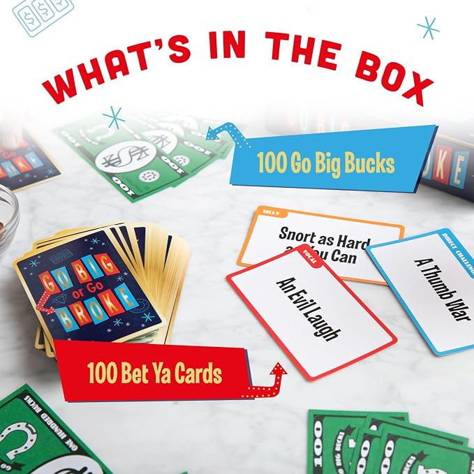 Go Big or Go Broke by EAP Toy & Games – Game Night Just got Bigger Than Charades | Bet The Big Bucks with This Party Game for Kids, Family, Friends & Teens | Easy, Hilarious Fun for 3 or More Players