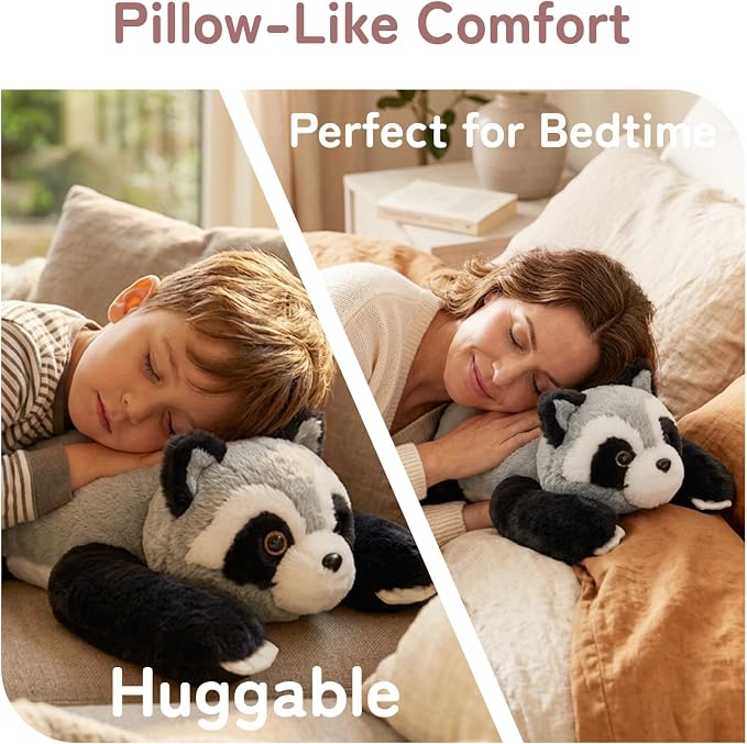 Niuniu Daddy 25" 5lb Raccoon Weighted Stuffed Animal forKids and Adults, Soft Sensory Plush Body Pillow for Calming Support, Large Animal Toy for Everyday Comfort