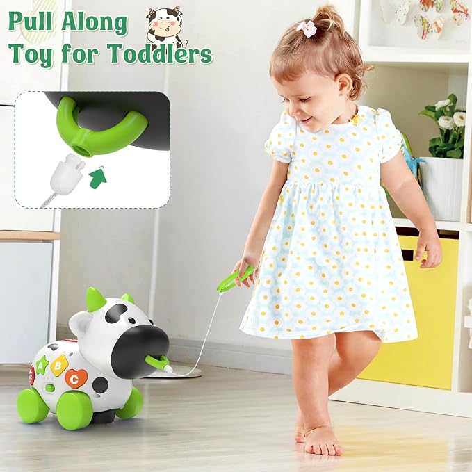 Talkfun Musical Cow Toys for 1+ Year Old Boy Girl, Bilingual Baby Toy 6-12-18 Month, One Year Old Boy Toys, 1 Year Old Girl Gift, Learning Toddler Toy Age 1-2, First Christmas 1st Birthday Gift