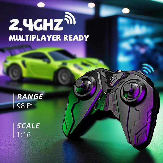 AEROQUEST Remote Control Car Porsche 911 GT3 RS, Officially Licensed 1:16 Scale 2.4GHz RC Sports Car with LED Headlights, 12KM/H Toy Vehicle, Gift for Boys & Girls 3-12