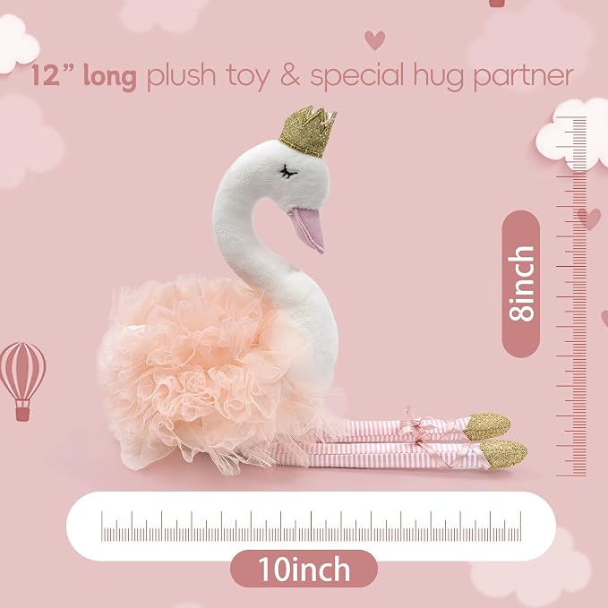 Plush Toy Stuffed Animals Ballet Swan for Girls 12in Tall, Stuffed Animals for Kids
