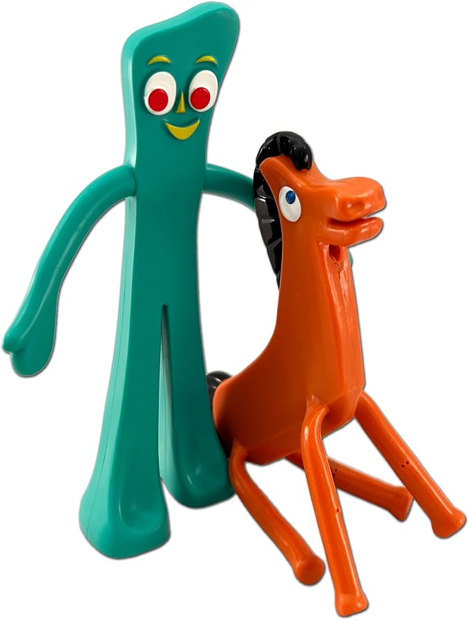 NJ Croce Gumby & Pokey 6" Bendable & Posable Figure Pair Fun Retro Toy for All Ages 3 and Up