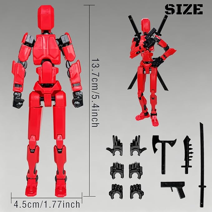 8 Packs T13 Action Figure Set (Assembly Completed), 3D Printed Multi-Jointed Movable Dummy 13，Titan13 Action Figure, Action Figure Desktop Decorations for Game Lovers Toy, Christmas Birthday Gift