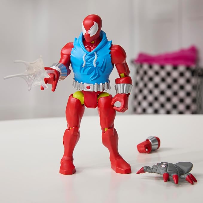 SPIDER-MAN MixMashers Marvel Scarlet Spider Custom Mix-and-Match Action Figure & Accessories, 5-Inch-Scale (12 cm) Super Hero Toys for Kids Ages 4+