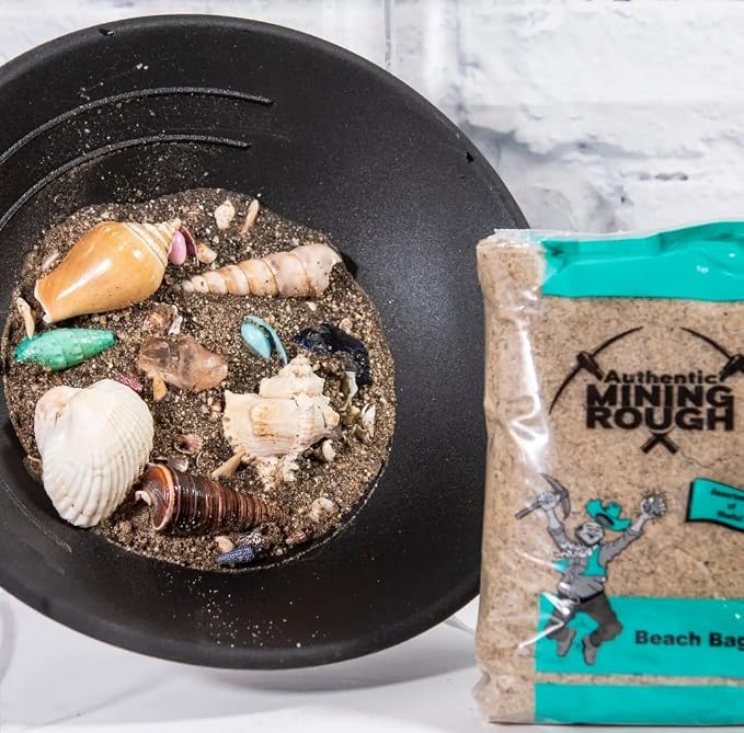 Teal Beach Seashell Mining Bag 2.25 lb - Dig and Discover Real Seashells Sea Glass and Shark Teeth - Ocean Treasure Excavation