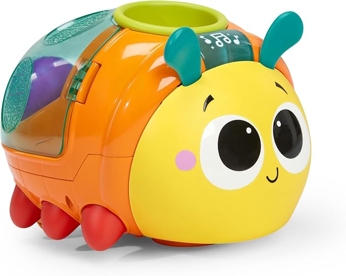 Bright Starts Spin ’n’ Chase Bug Ball Popper Toy with Lights & Music, Crawling Baby Toy Encourages Movement & Motor Skills, Unisex, 6 Months+