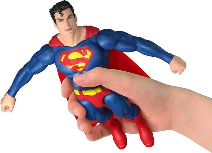 Mattel DC 12-Inch Superman Action Figure, Classic Red & Blue Super Suit with Fabric Cape, Detailed Design & 7 Points of Articulation
