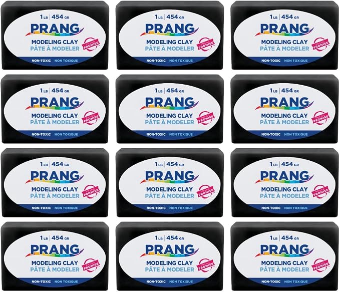 Prang Modeling Clay, Black, 1 lb. Block, Case of 12 Blocks, 192 oz. Total | Pliable, Non-Hardening, Non-Staining, Easy Clean-Up, Perfect for Preschool and Elementary Aged Children