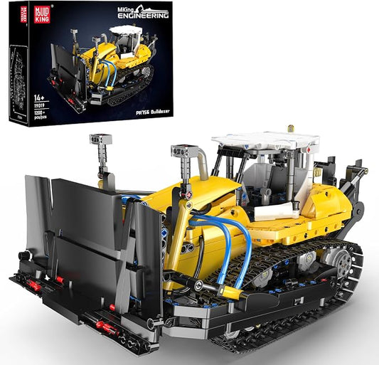 Mould King 19019 Bulldozer Building Set - Technique Heavy Bulldozer Truck Model Kits, Collectible Construction Vehicle Toys, DIY Engineering Building Blocks for Teens and Adults (1200 PCS)