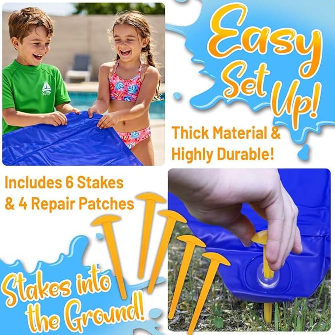 Stargo 18 x 5 ft - Slip Splash and Slide, Water Slides for Kids - Backyard waterslide for Kid Outdoor Fun Summer Water Toys, Water Activities for Kids and adults for backyard fun, Ages 4-8, 5 6 7 8-12