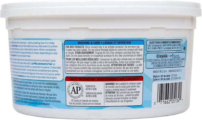 Crayola Air Dry Clay, 2.5lb Tub, Yellow