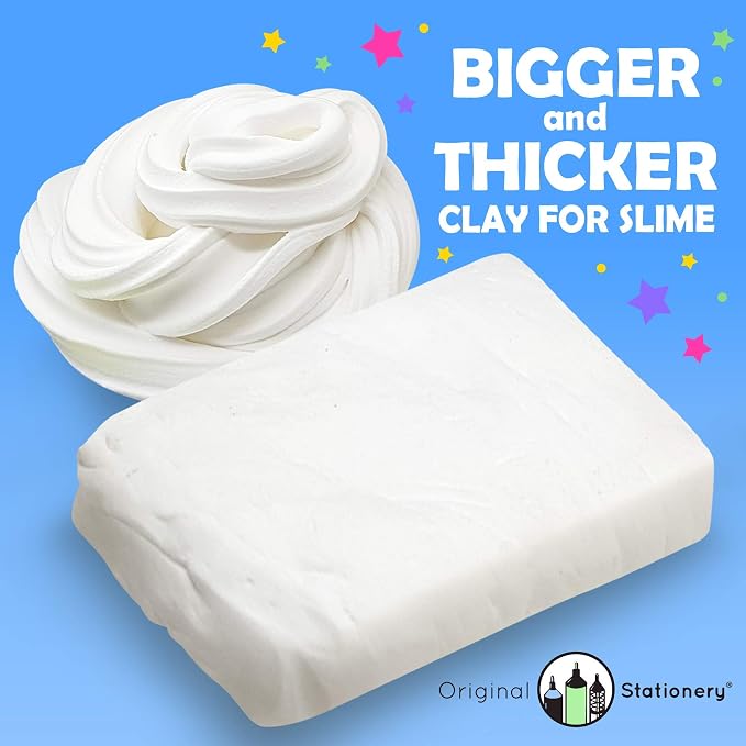 Original Stationery Soft Clay for Slime, 230 g (8.1 oz) White Foam Clay Add-in for Slime Making, Stretchy Air-Dry Butter Texture, Birthday Craft Gift for Kids